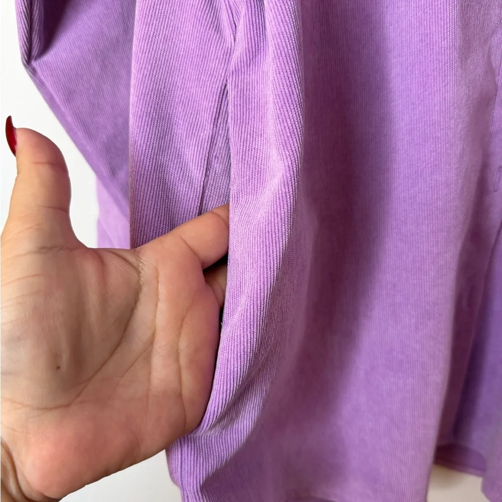 Zara Purple Lilac Casual Corduroy Button Front Oversized Shirt Jacket Shacket XS - Picture 11 of 16